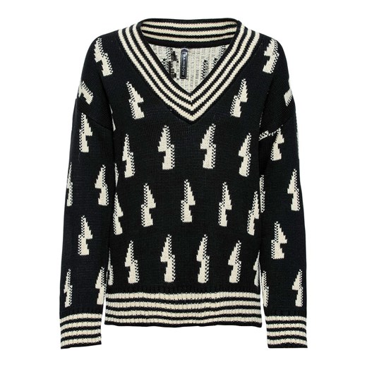 Sweter w dwukolorowy wzór | bonprix Bonprix 44/46 promocja bonprix