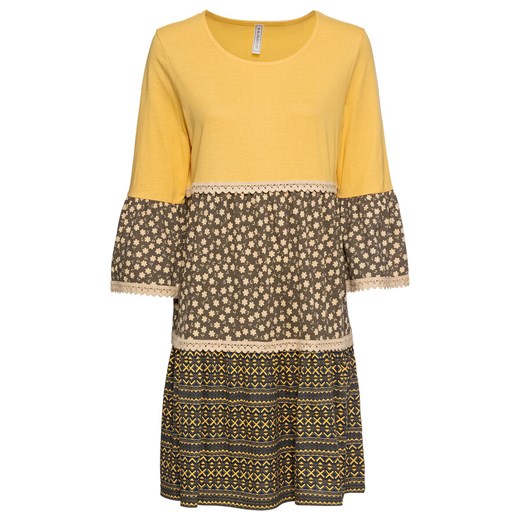 Sukienka shirtowa w patchworkowym stylu | bonprix Bonprix 36/38 bonprix okazja