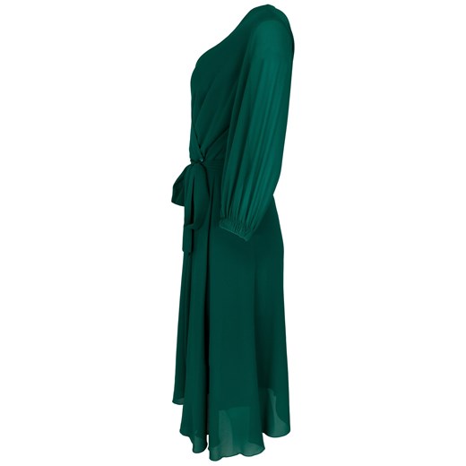 Sukienka Grandio kopertowa z długim rękawem bez wzorów 