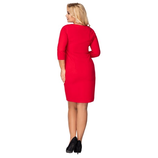 taliowana sukienka z ozdobnym ekspresem z przodu Ptakmoda.com 40 ptakmoda.com okazja