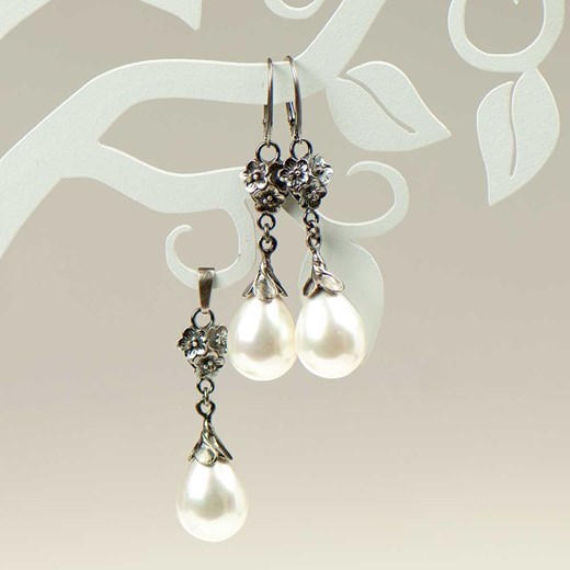 Komplet srebrny Emma z perłami Seashell a796 Artseko