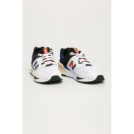 Buty sportowe męskie New Balance białe sznurowane ze skóry ekologicznej 