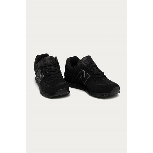Buty sportowe męskie New Balance sznurowane zamszowe czarne jesienne 