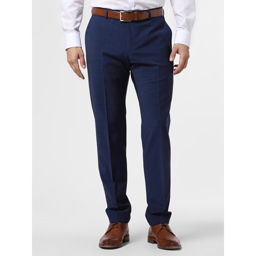 Strellson Męskie spodnie od garnituru modułowego Mężczyźni Slim Fit niebieski wypukły wzór tkaniny ze sklepu vangraaf w kategorii Spodnie męskie - zdjęcie 91677674