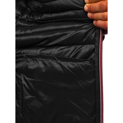 Czarna pikowana przejściowa kurtka męska sportowa Denley 6574 L wyprzedaż Denley