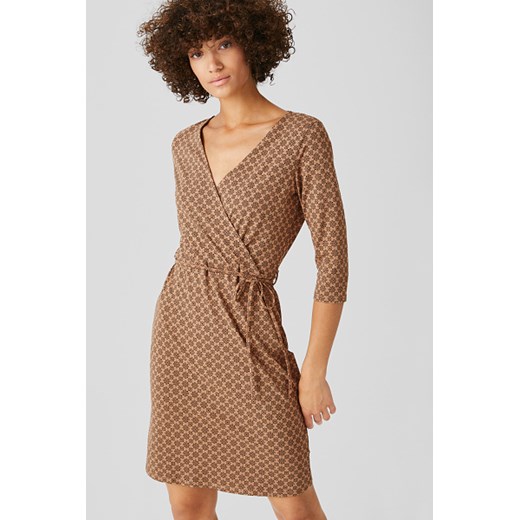 C&A Sukienka kopertowa-bawełna bio, Beżowy, Rozmiar: XS Yessica XL C&A