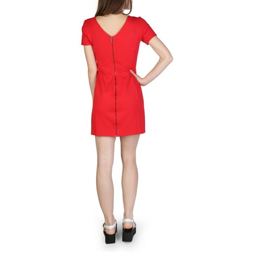 Sukienka Armani Exchange mini z okrągłym dekoltem bez wzorów z krótkimi rękawami 