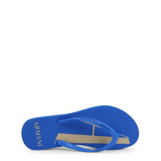 Armani Exchange klapki damskie z tworzywa sztucznego niebieskie gładkie 