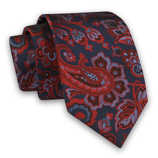Krawat czerwony Alties we wzór paisley 