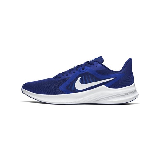 Buty sportowe męskie niebieskie Nike downshifter z tkaniny na wiosnę sznurowane 