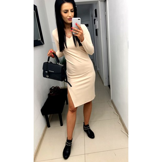 Sukienka midi  dzianinowa  z  wycięciem M/L LAURIS