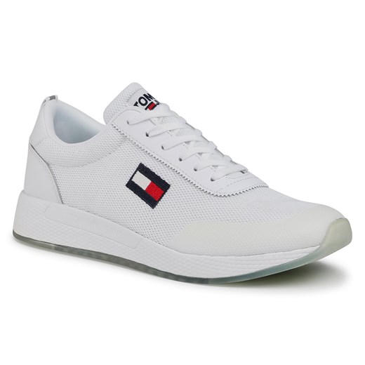 Sneakersy TOMMY JEANS - Flexi Runner EM0EM00490 White YBR 42 eobuwie.pl