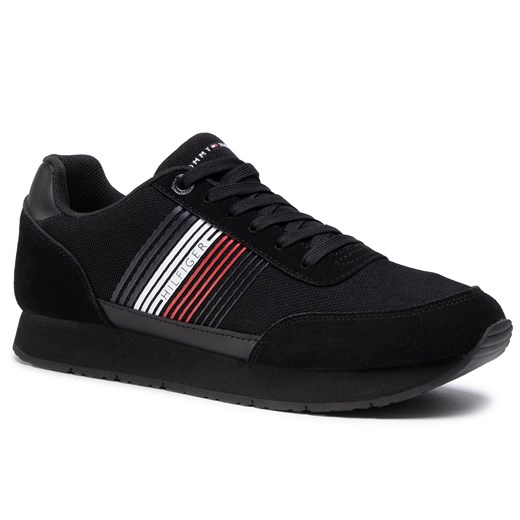 Sneakersy TOMMY HILFIGER - Corporate Material Mix Runner FM0FM02835 Black BDS 46 eobuwie.pl