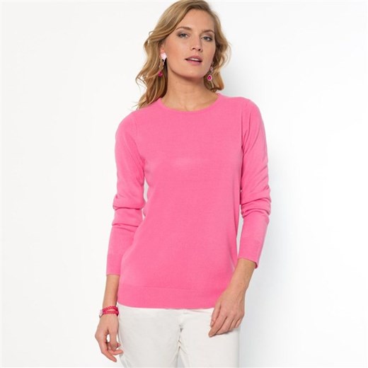 Sweter pod szyję, akryl przypominający w dotyku kaszmir la-redoute-pl rozowy sweter
