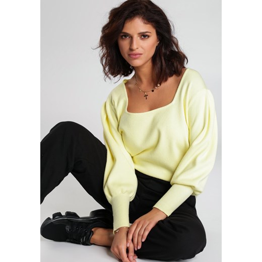 Żółty Sweter Wilder Renee M/L Renee odzież wyprzedaż