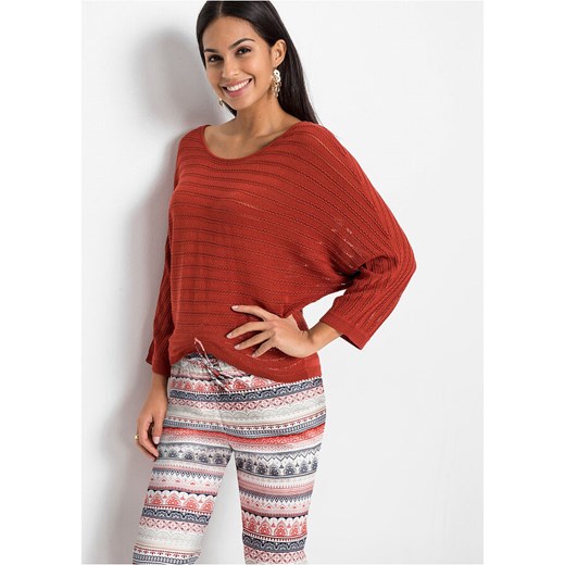 Sweter w ażurowy wzór | bonprix Bonprix 52/54 promocja bonprix