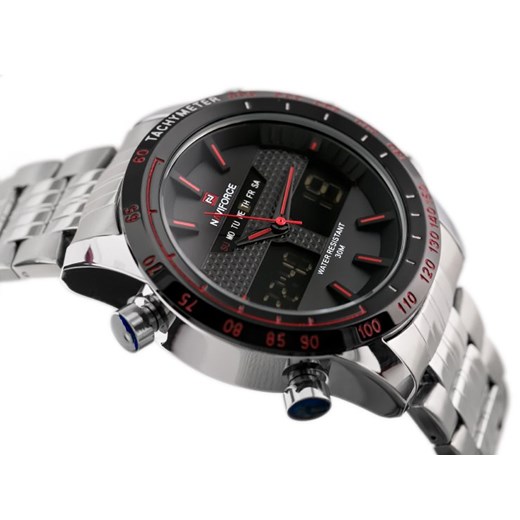 ZEGAREK MĘSKI NAVIFORCE - CONVAIR - DUAL TIME (zn014c) - Srebrny Naviforce TAYMA