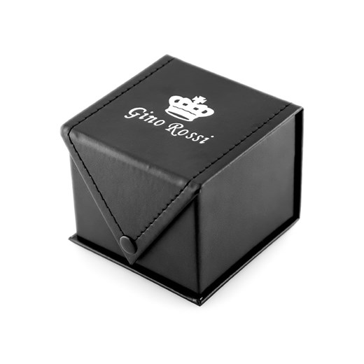 ZEGAREK MĘSKI GINO ROSSI - E10856A - EXCLUSIVE (zg239b) + BOX - Czarny || Srebrny Gino Rossi TAYMA