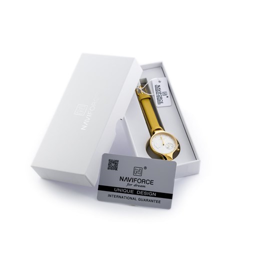 ZEGAREK DAMSKI NAVIFORCE - NF5001 (zn500a) + BOX - Złoty || Żółty Naviforce TAYMA