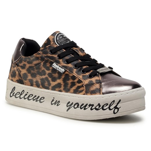 Buty sportowe damskie sneakersy młodzieżowe na platformie w zwierzęce wzory 