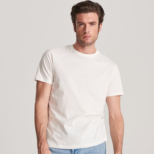 T-shirt męski Reserved beżowy wiosenny