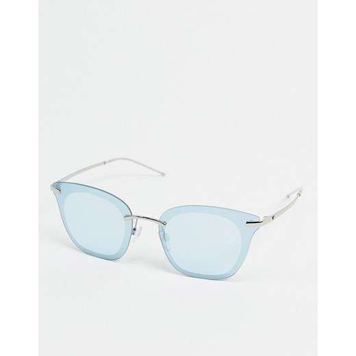 Emporio Armani – Pastelowoniebieskie kwadratowe okulary przeciwsłoneczne Emporio Armani No Size okazyjna cena Asos Poland