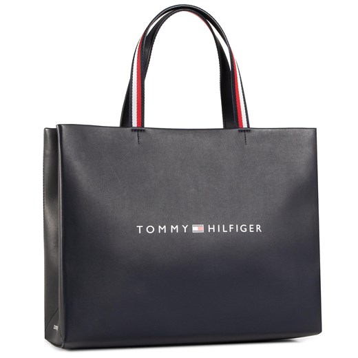 Shopper bag elegancka matowa czarna bez dodatków duża do ręki 