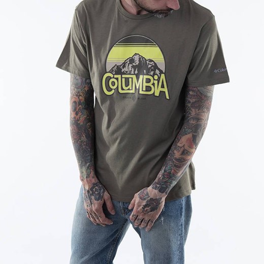 T-shirt męski Columbia z krótkimi rękawami z napisem 