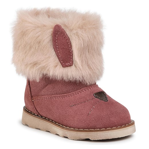Buty zimowe dziecięce różowe kozaki gładkie 