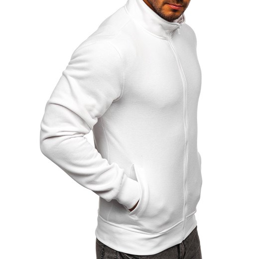 Biała bez kaptura bluza męska rozpinana Denley B2002 XL promocyjna cena Denley