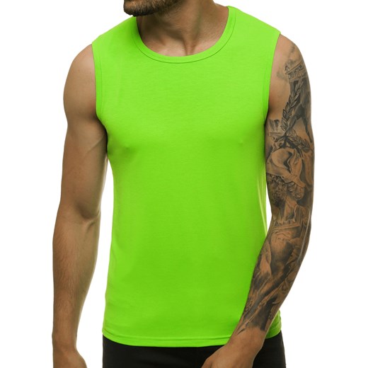 Koszulka bez rękawów męska zielona OZONEE JS/99001/31 ze sklepu ozonee.pl w kategorii T-shirty męskie - zdjęcie 92292994