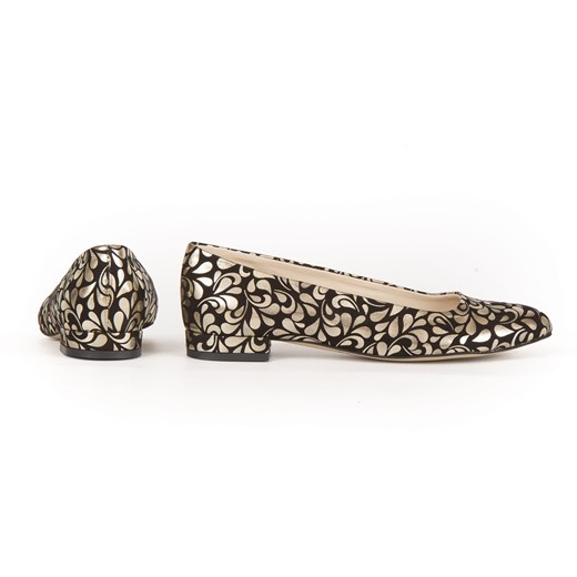 Balerinki Zapato skórzane w abstrakcyjne wzory bez zapięcia 