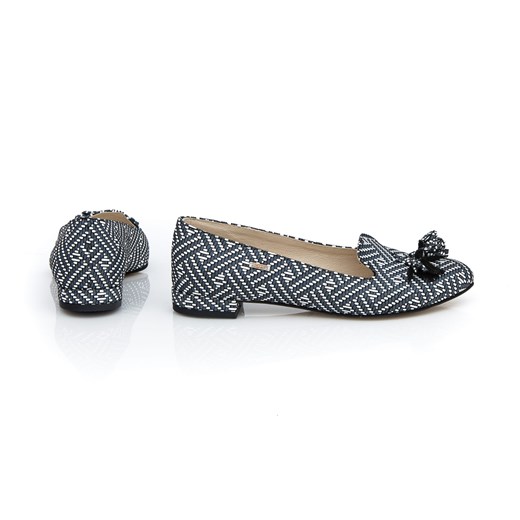 Balerinki Zapato w abstrakcyjnym wzorze bez zapięcia z nubuku 