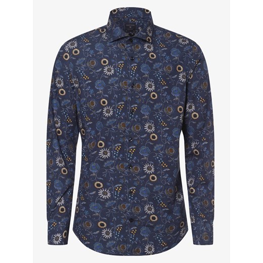 Koszula męska niebieska Profuomo z długim rękawem w abstrakcyjne wzory 