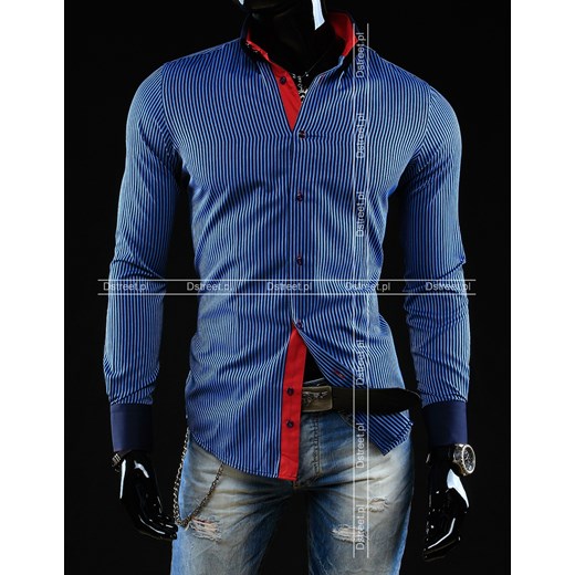 Koszula z długim rękawem (dx0528) dstreet niebieski bawełniane