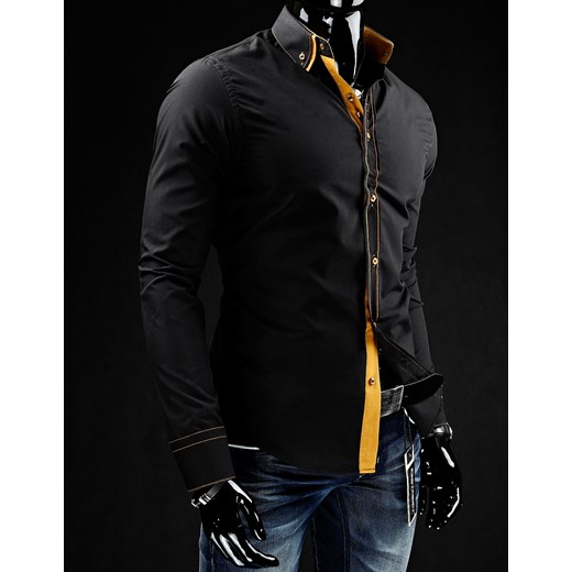 Koszula z długim rękawem (dx0408) - Czarny dstreet czarny bawełniane