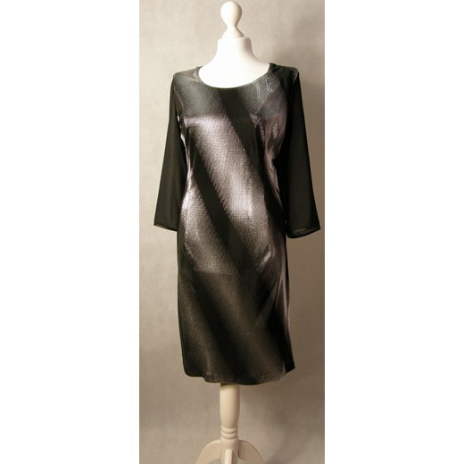 Sukienka czarno srebrna z dłuższym rękawem Modus 44 MyLittleHeaven