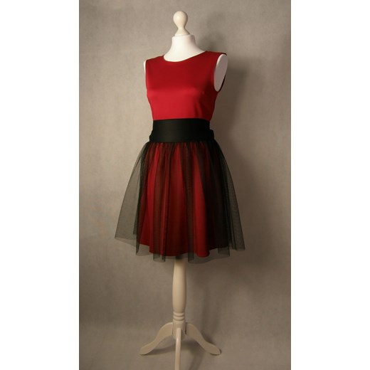 Sukienka poszerzana z tiulem (czerwono - czarna) 36 MyLittleHeaven