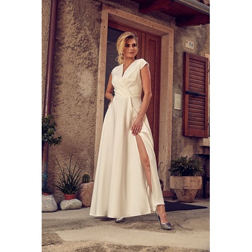 Sukienka Afrodyta ecru(biała) - długa, ślubna z rozcięciem Marconi 38 MyLittleHeaven