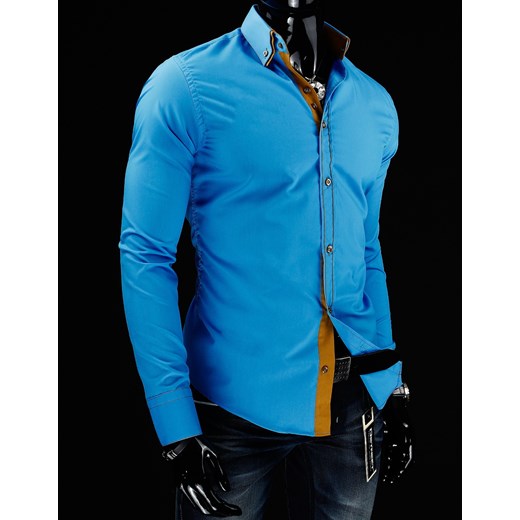 Koszula z długim rękawem (dx0410) - Niebieski dstreet niebieski bawełniane