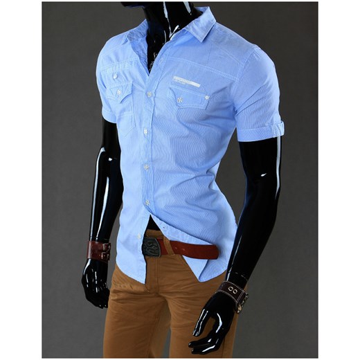 Koszula z krótkim rękawem (kx0061) dstreet niebieski bawełniane