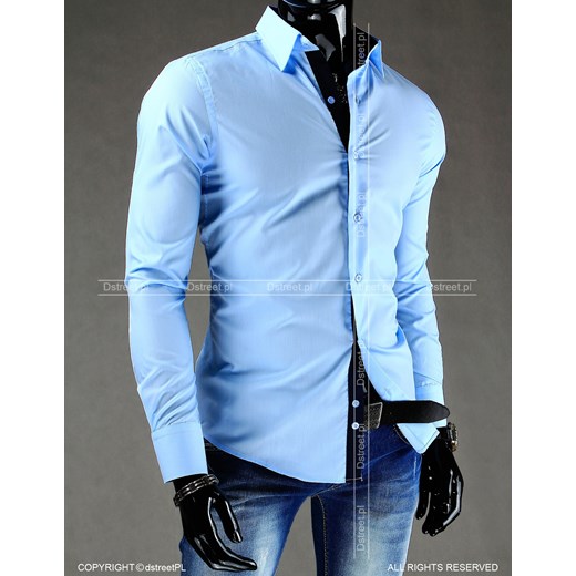 Koszula z długim rękawem (dx0572) dstreet niebieski bawełniane