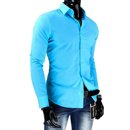 Koszula z długim rękawem (dx0330) dstreet niebieski bawełniane