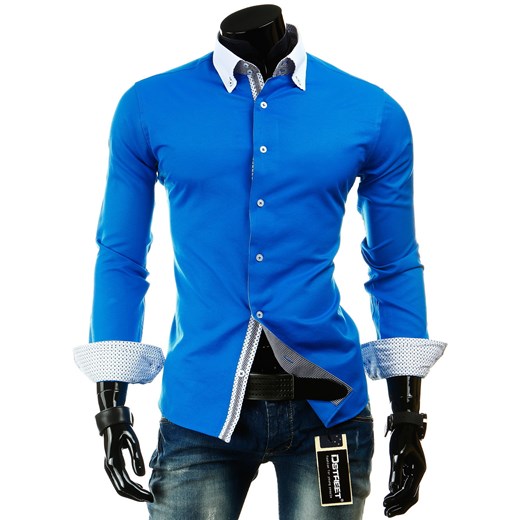 Koszula z długim rękawem (dx0423) dstreet niebieski bawełniane