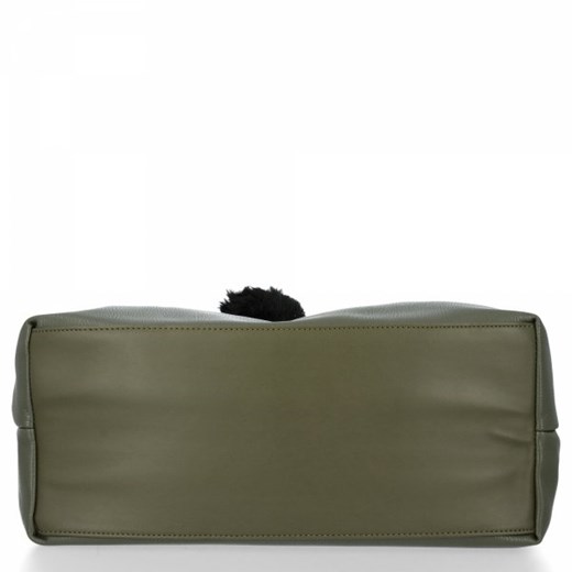 Shopper bag David Jones na wakacje zielona bez dodatków mieszcząca a5 na ramię 