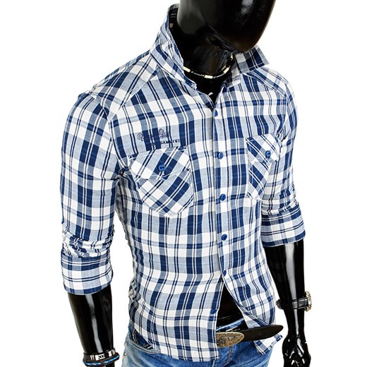 Koszula z długim rękawem (dx0005) dstreet niebieski bawełniane
