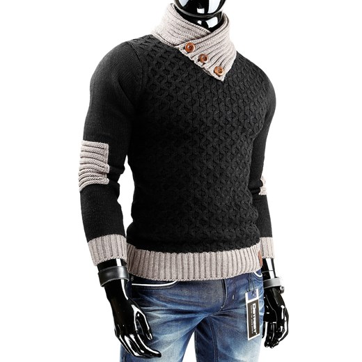 Sweter (wx0240) dstreet czarny akryl