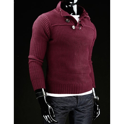 Sweter (wx0249) dstreet czerwony akryl