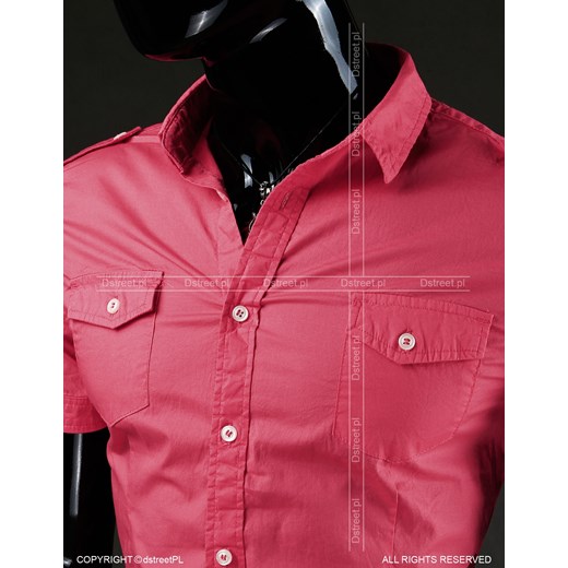 Koszula z krótkim rękawem (kx0305) dstreet czerwony bawełniane