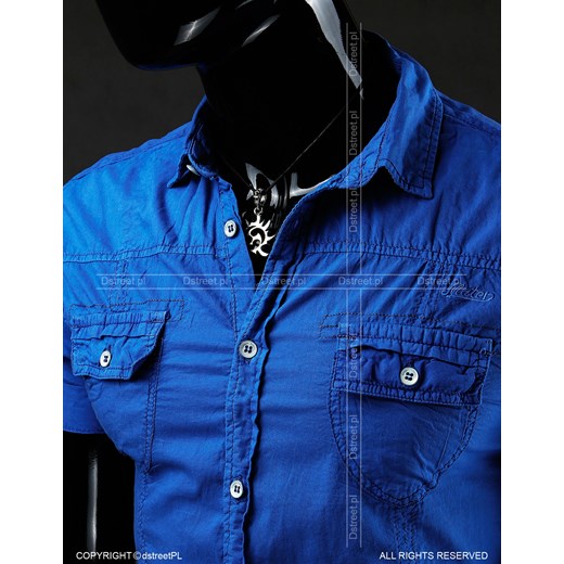 Koszula z krótkim rękawem (kx0315) dstreet niebieski bawełniane